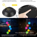 Fábrica Venta caliente Color Cambio de decoración al aire libre Bola de cristal con energía solar Campana de viento de viento LED Light Solar Wind Bell